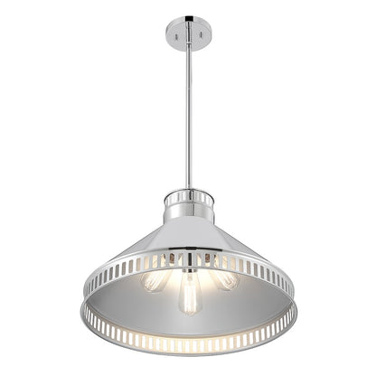 3 Light Pendant, Polished Nickel