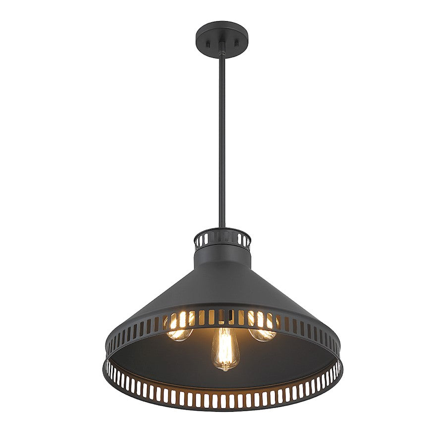 3 Light Pendant, Matte Black