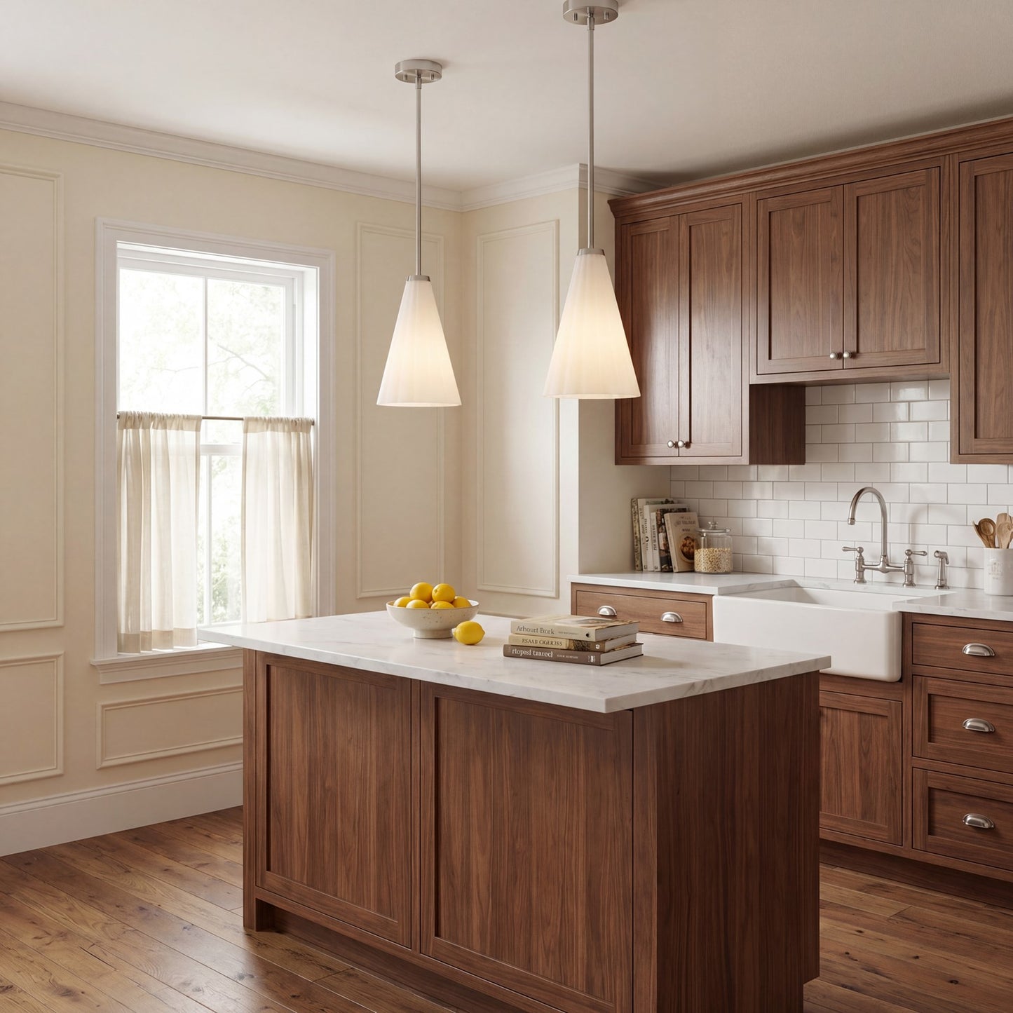 1 Light Pendant, Satin Nickel