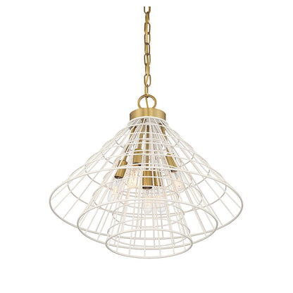 5 Light Pendant, White