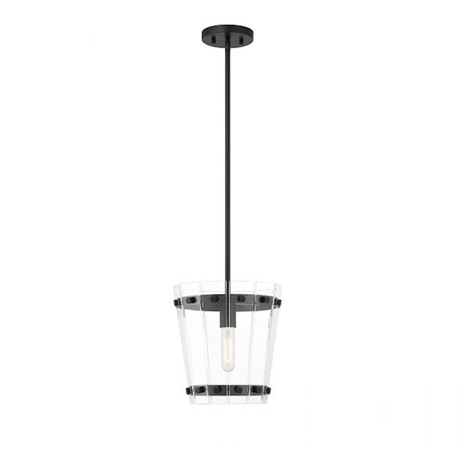 1 Light Pendant, Matte Black