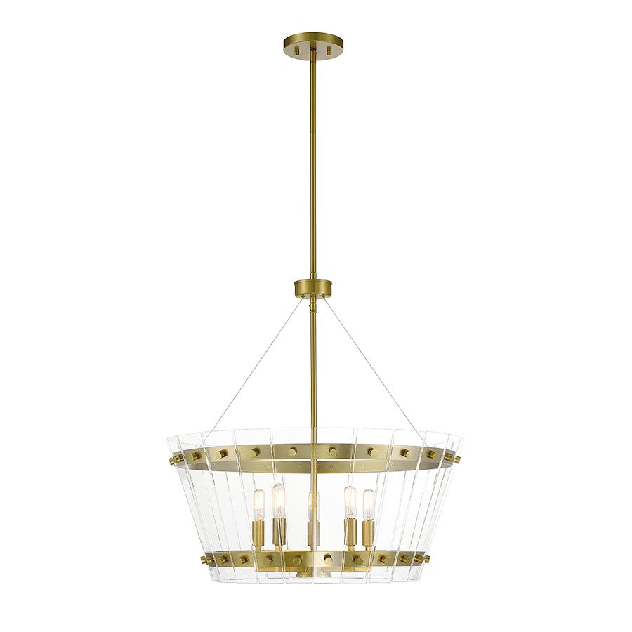 Savoy House Ventari 5-Light Pendant, Warm Brass - 7-8857-5-322