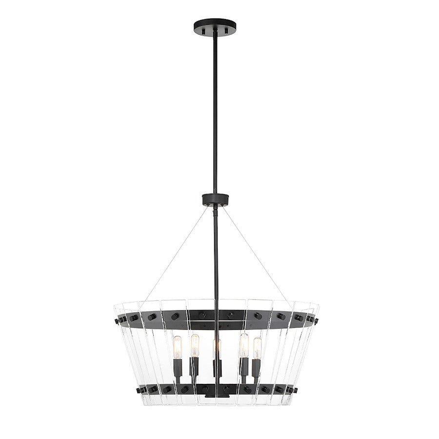 Savoy House Ventari 5-Light Pendant, Matte Black - 7-8857-5-89