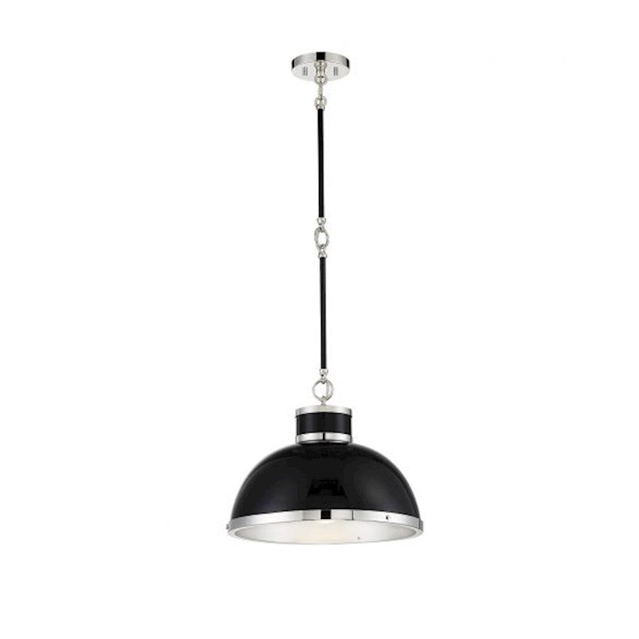 Savoy House Corning 1Lt Pendant, Black/ Nickel - 7-8882-1-173