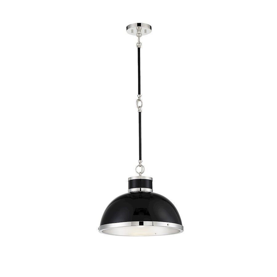 1 Light Pendant, Black/ Nickel