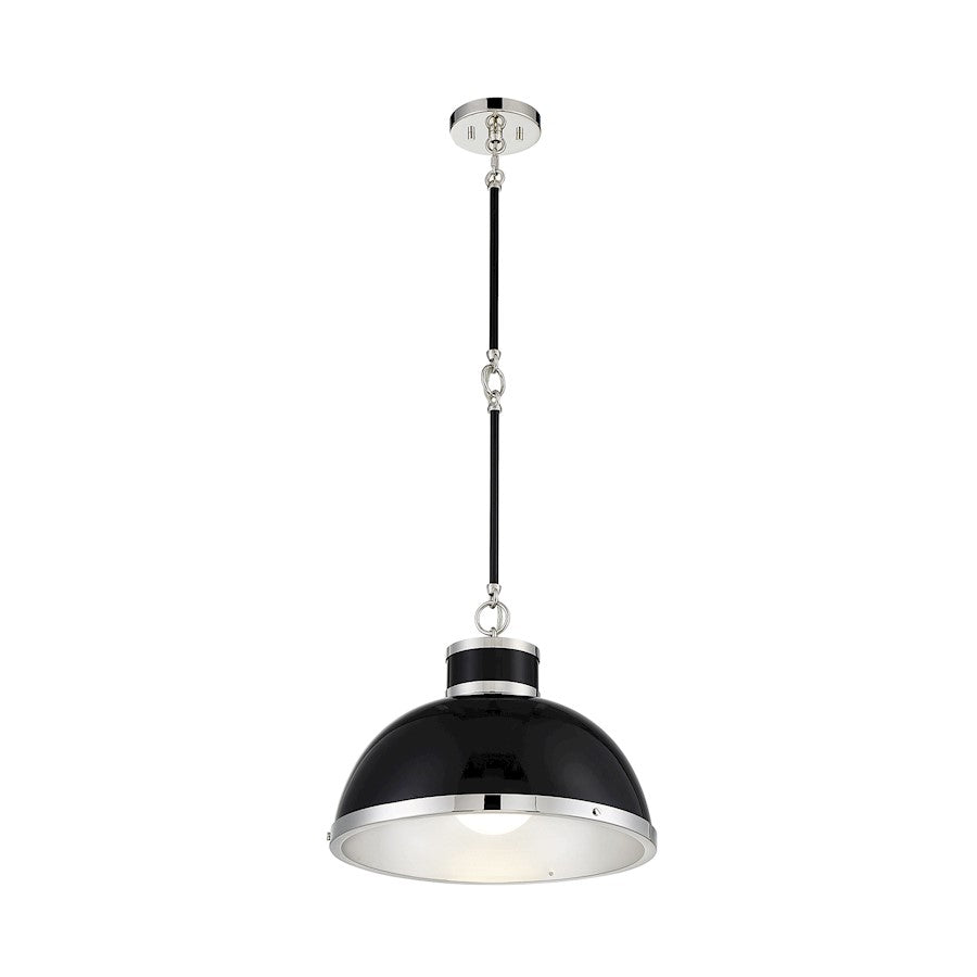 1 Light Pendant, Black/ Nickel