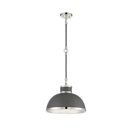 Savoy House Corning 1-Light Pendant, Gray/Polished Nickel Accents - 7-8882-1-175