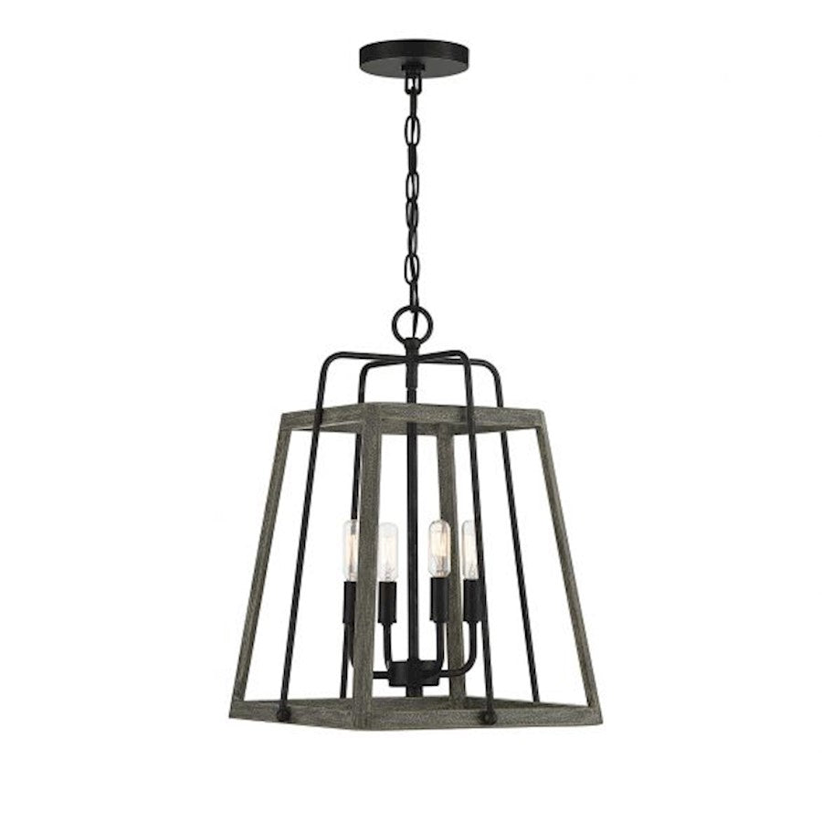 Savoy House Hasting 4-Light Pendant, Noblewood/Iron - 7-8893-4-101