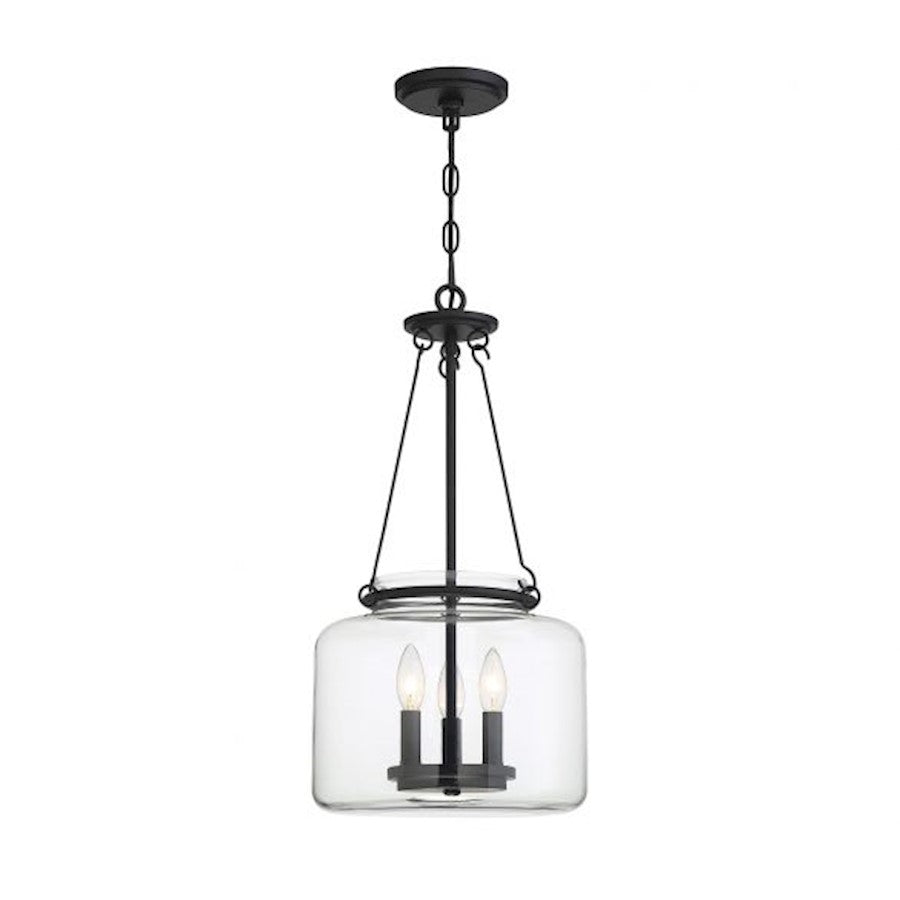 3 Light Pendant, Matte Black