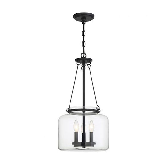 3 Light Pendant, Matte Black