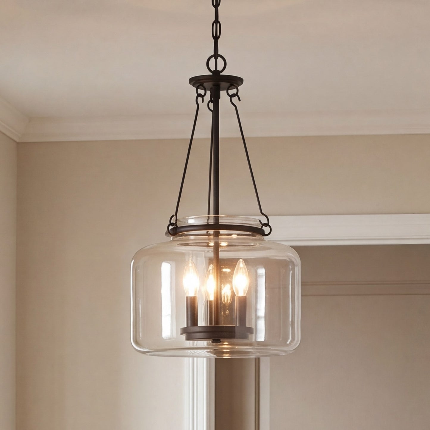 3 Light Pendant, Matte Black