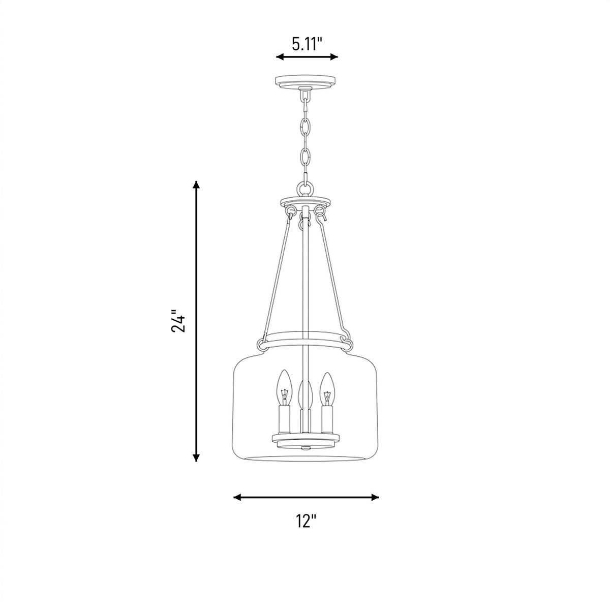 3 Light Pendant, Matte Black