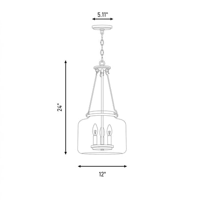 3 Light Pendant, Matte Black