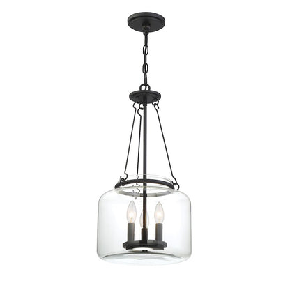 3 Light Pendant, Matte Black
