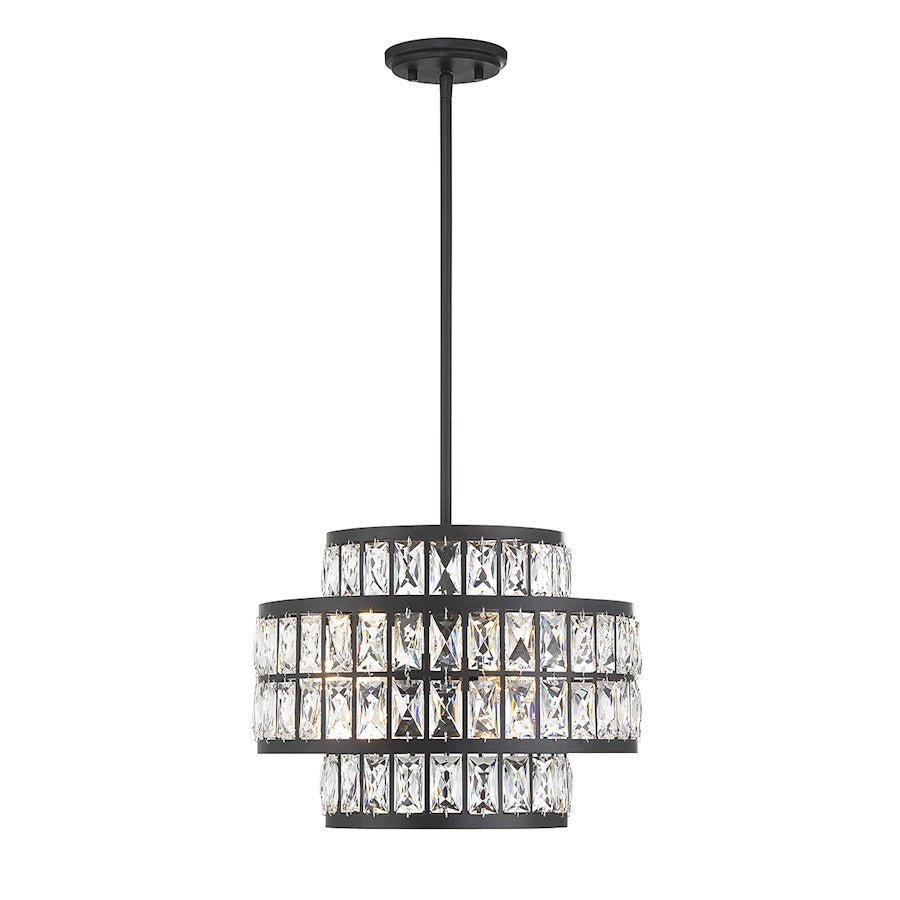 3 Light Pendant, Matte Black