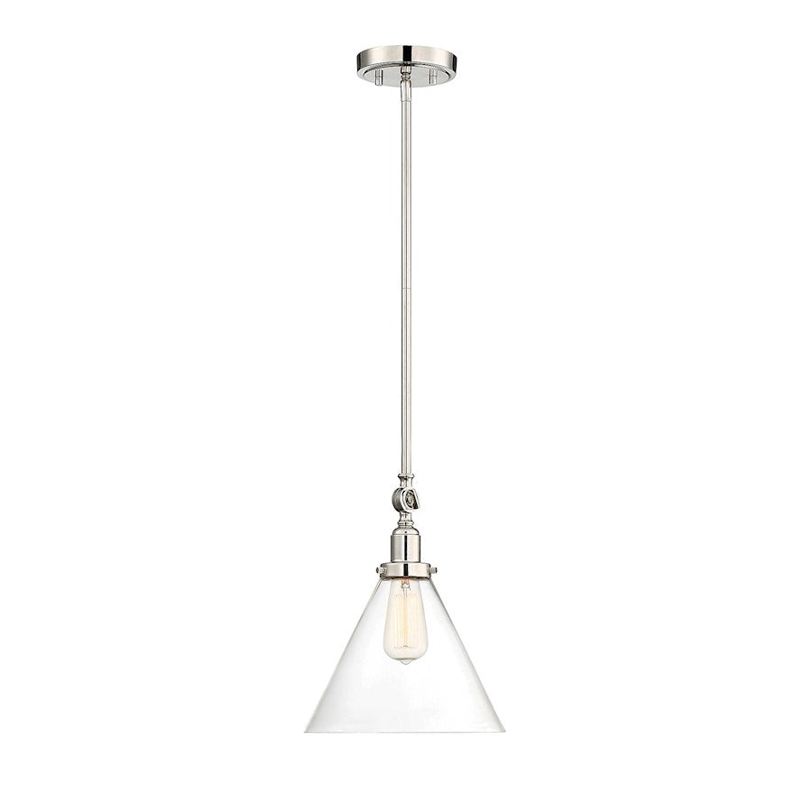 1 Light Pendant, Polished Nickel