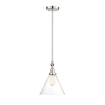 1 Light Pendant, Polished Nickel