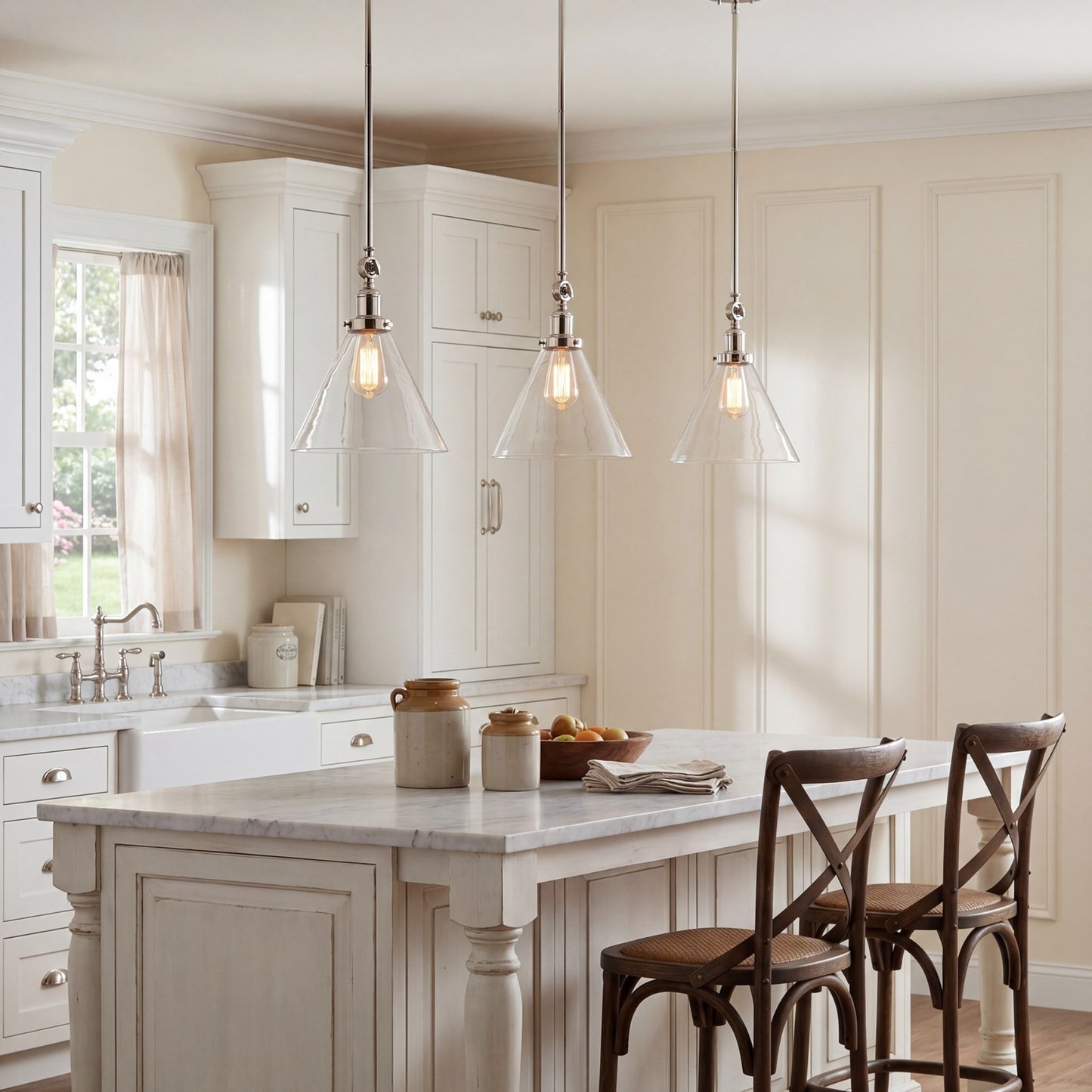 1 Light Pendant, Polished Nickel
