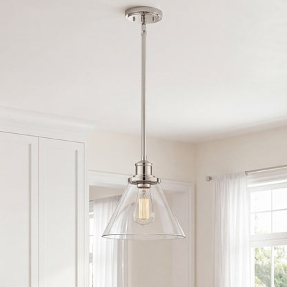 1 Light Pendant, Polished Nickel