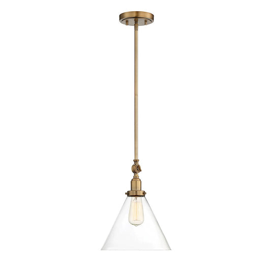 Savoy House Drake 1-Light Pendant, Warm Brass - 7-9132-1-322