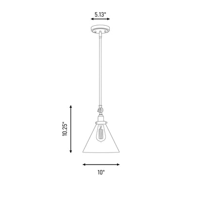 1 Light Pendant, Matte Black/Clear