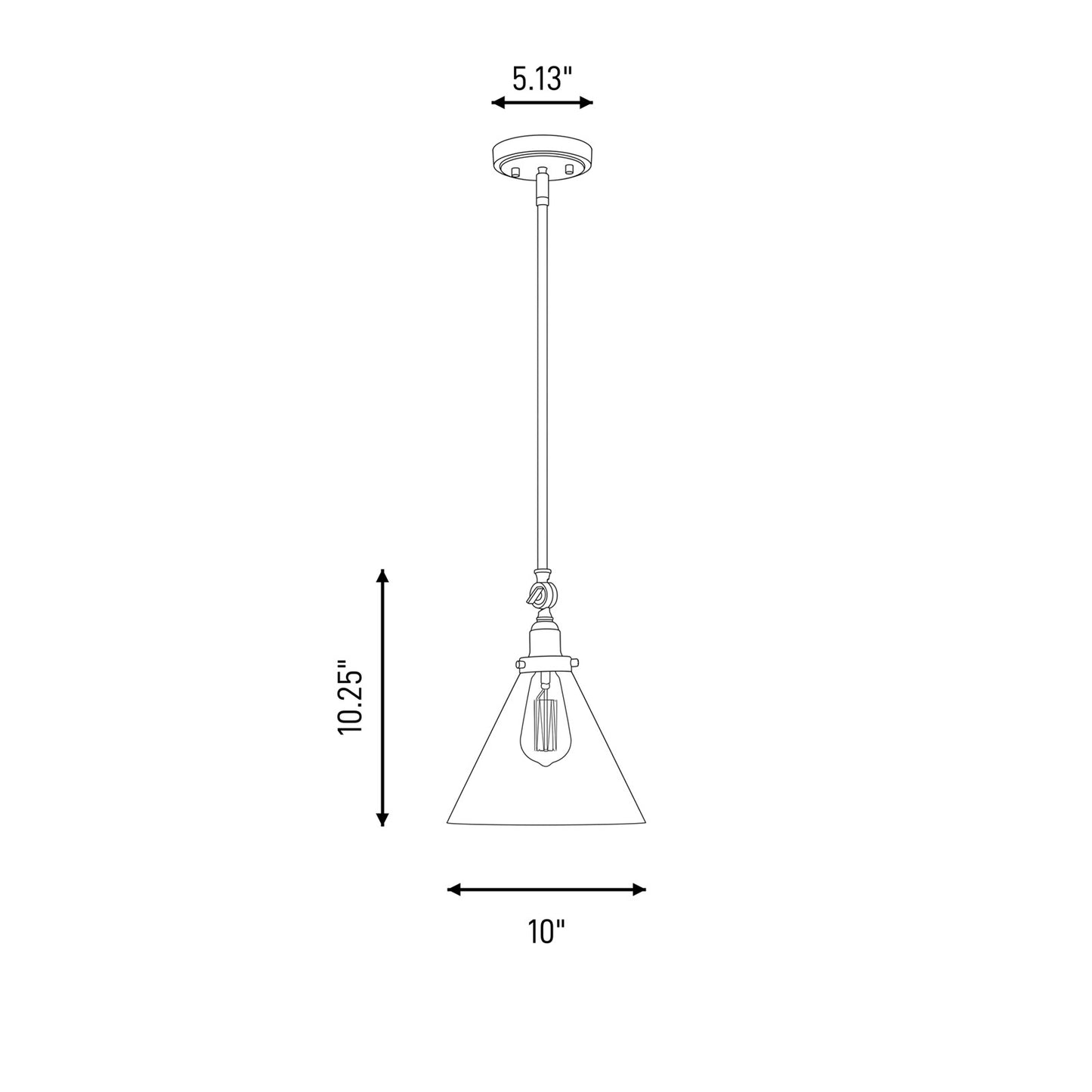 1 Light Pendant, Matte Black/Clear