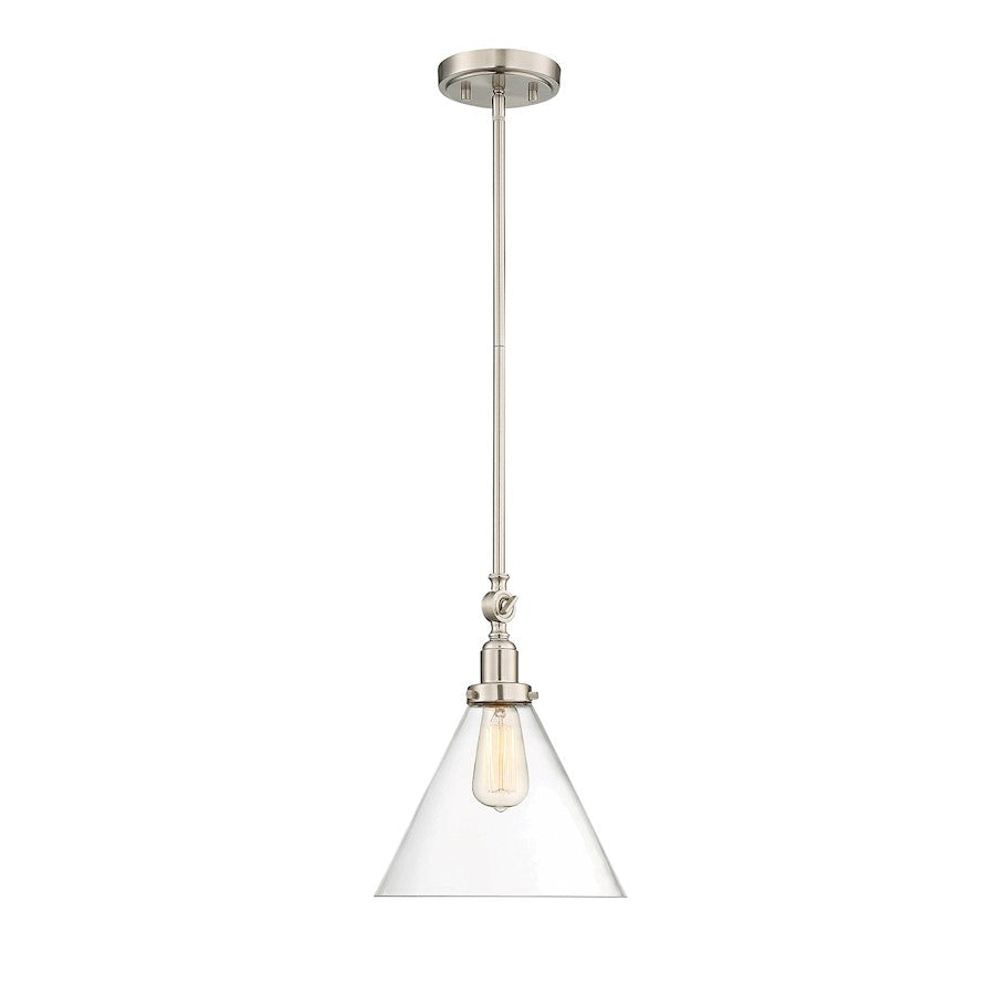 1 Light Pendant, Polished Nickel