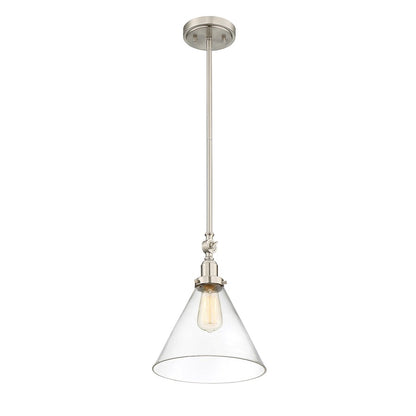 1 Light Pendant, Satin Nickel