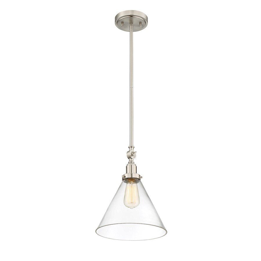 1 Light Pendant, Polished Nickel