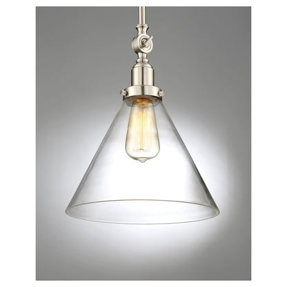 1 Light Pendant, Polished Nickel