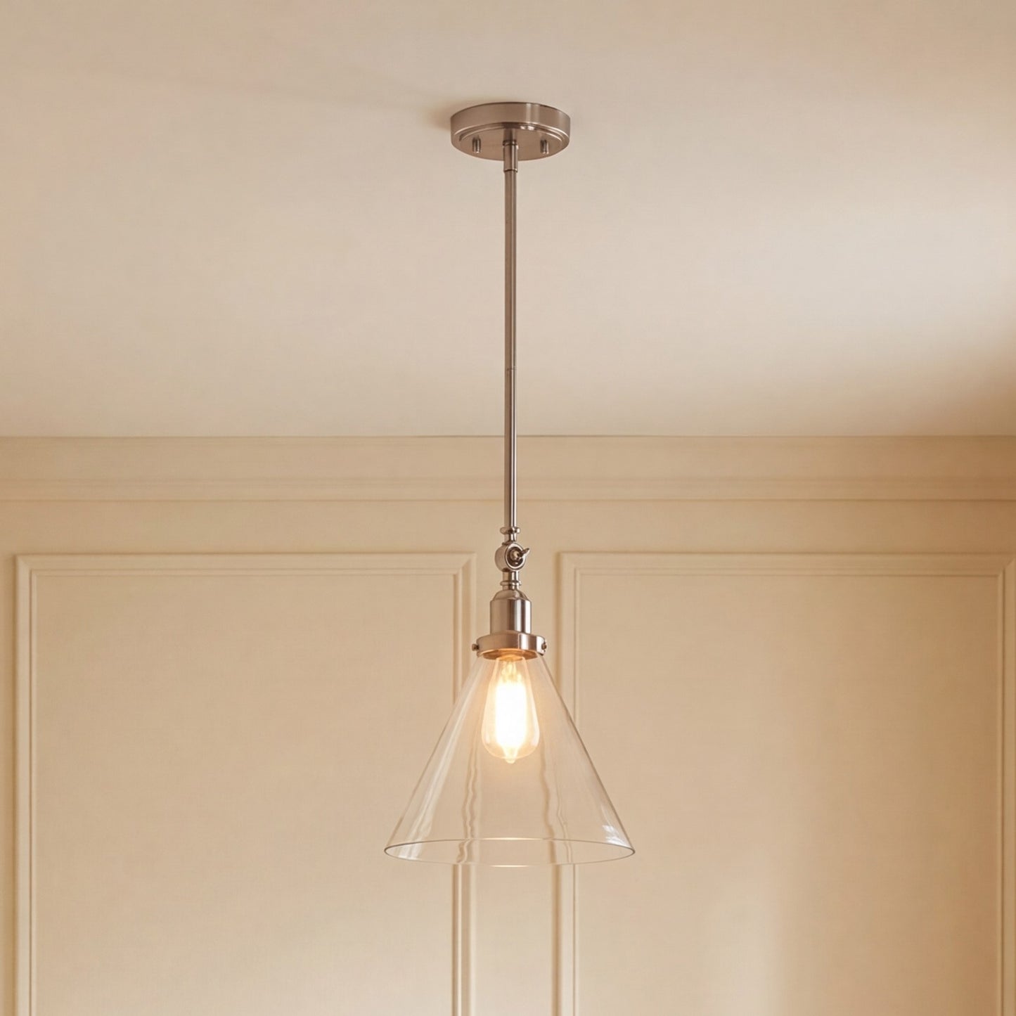 1 Light Pendant, Polished Nickel