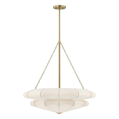 Savoy House Coppell 3 Lt Pendant, Sheer White, Warm Brass - 7-9153-3-322