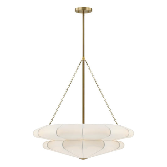 Savoy House Coppell 3 Lt Pendant, Sheer White, Warm Brass