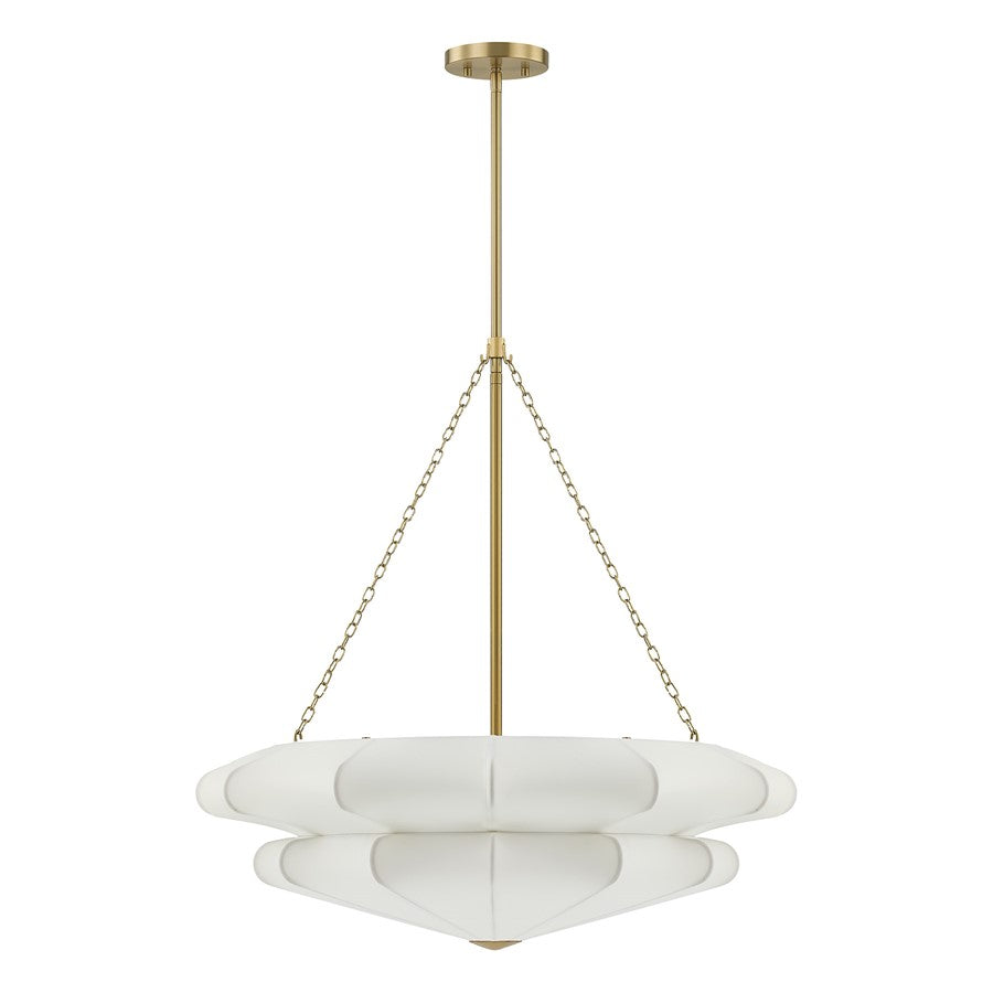 Savoy House Coppell 3 Lt Pendant, Sheer White, Warm Brass