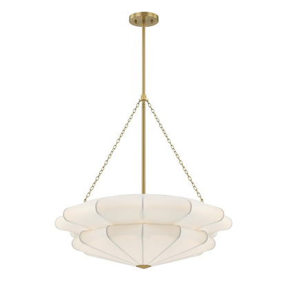 Savoy House Coppell 3 Lt Pendant, Sheer White, Warm Brass