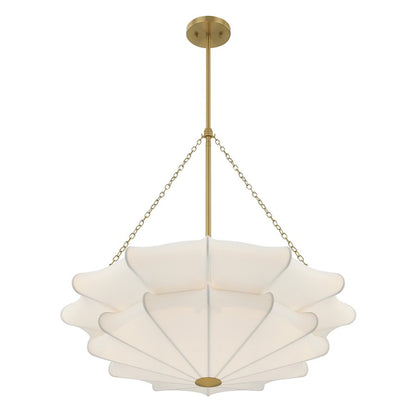 Savoy House Coppell 3 Lt Pendant, Sheer White, Warm Brass