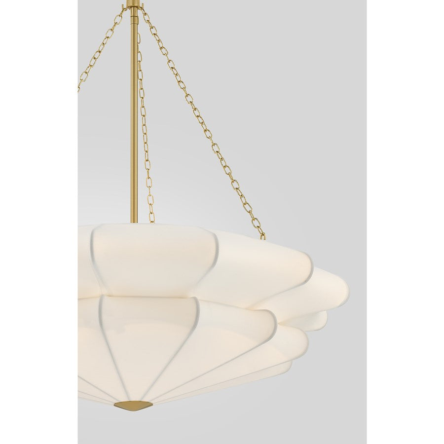 Savoy House Coppell 3 Lt Pendant, Sheer White, Warm Brass
