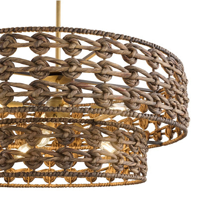 Savoy House Silencio 7 Light Pendant, Riviera Brass