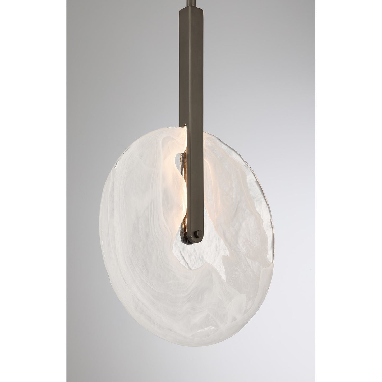 Savoy House Ainslie 12in 1-Light LED Pendant | Modern Mediterranean Bronze and Strie Glass | Kitchen & Dining Room | 12 x 12 x 18 in | Model 7-9307-1-15