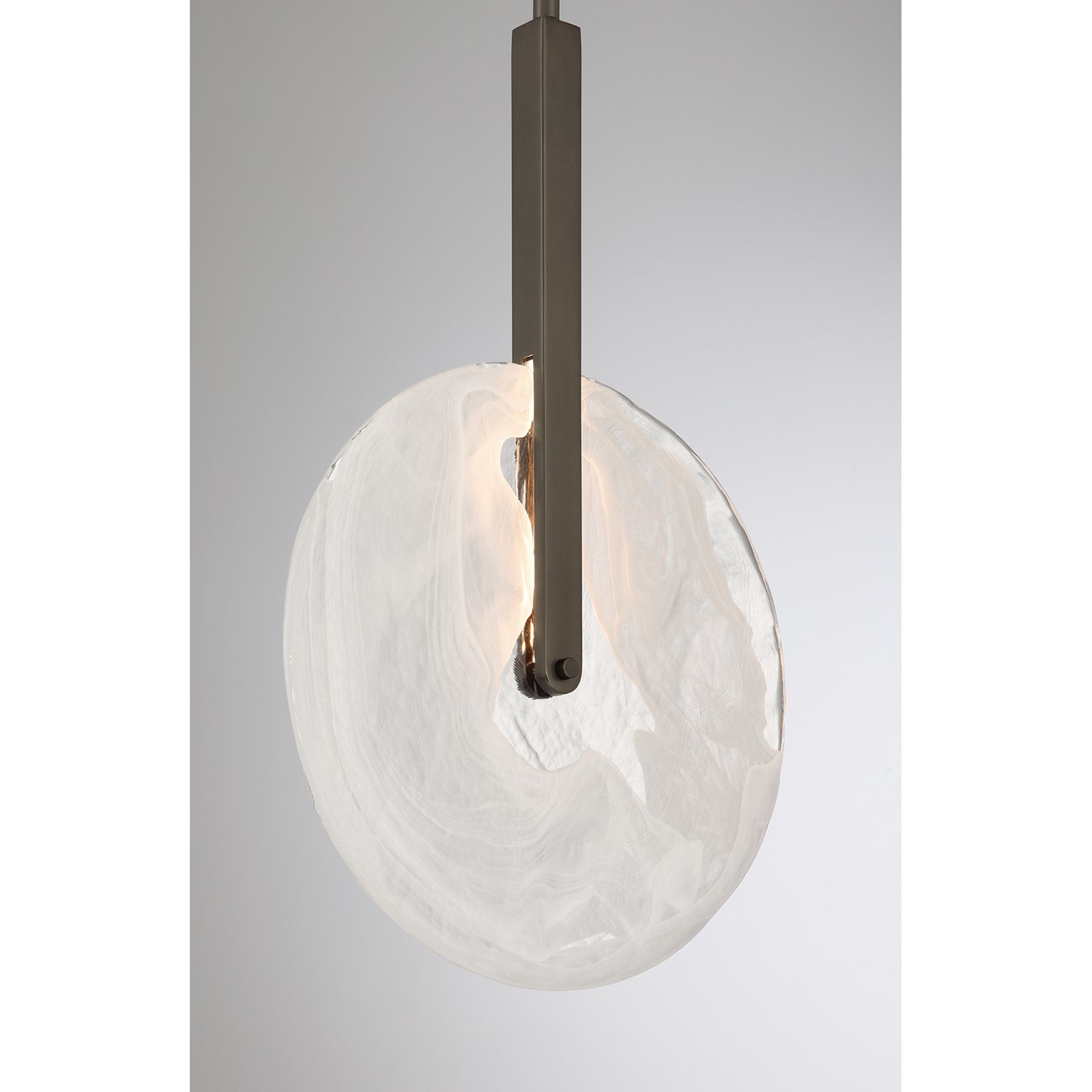 Savoy House Ainslie 12in 1-Light LED Pendant | Modern Mediterranean Bronze and Strie Glass | Kitchen & Dining Room | 12 x 12 x 18 in | Model 7-9307-1-15