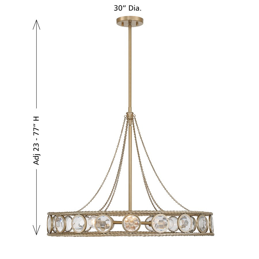 Savoy House Cologne 6 Lt Pendant, Opulent Gold