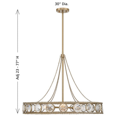 Savoy House Cologne 6 Lt Pendant, Opulent Gold