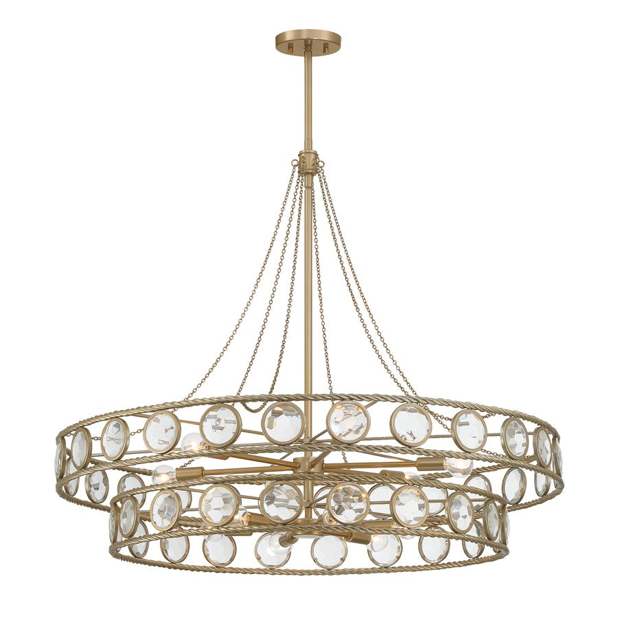 Savoy House Cologne 12 Lt Pendant, Opulent Gold