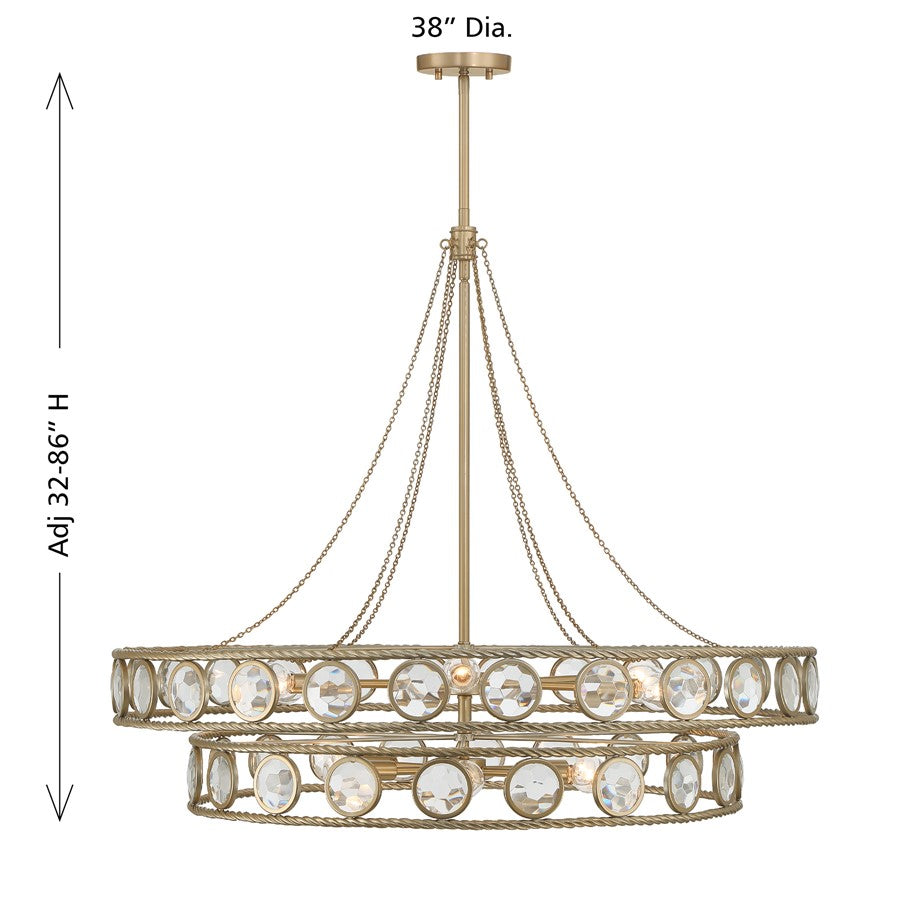 Savoy House Cologne 12 Lt Pendant, Opulent Gold
