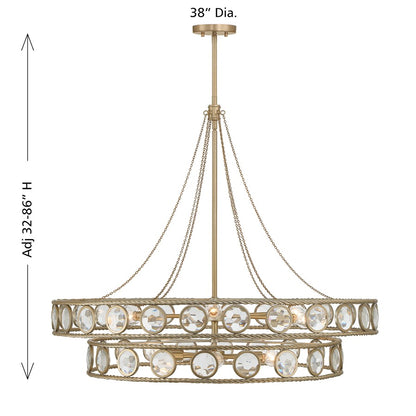 Savoy House Cologne 12 Lt Pendant, Opulent Gold