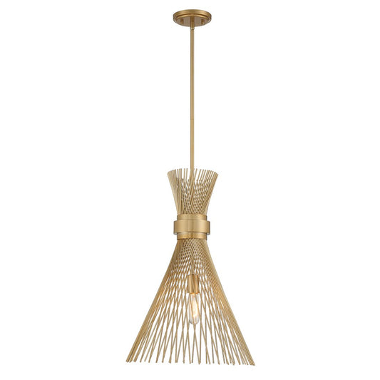 1 Light Pendant, Burnished Brass