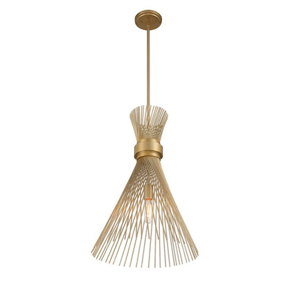 1 Light Pendant, Burnished Brass