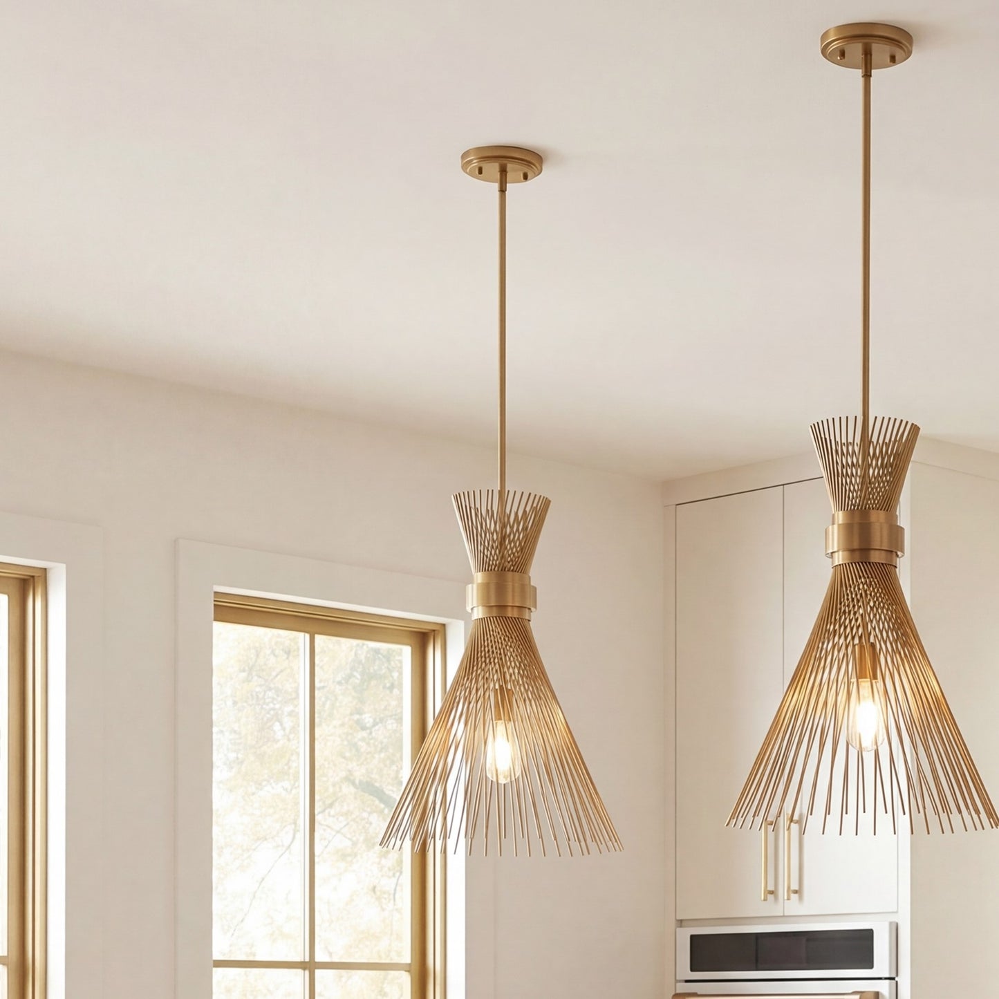 1 Light Pendant, Burnished Brass