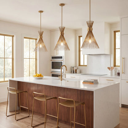 1 Light Pendant, Burnished Brass