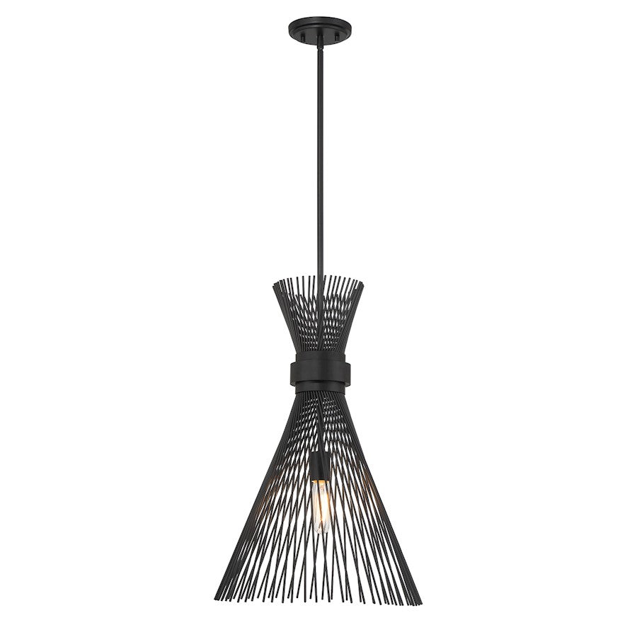 1 Light Pendant, Matte Black